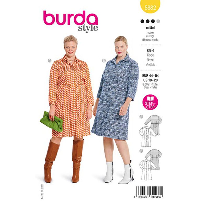 Plus-Size Kleid | Burda 5882 | 44-54,  image number 1