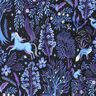 French Terry Sommersweat Märchenwald Digitaldruck | Poppy Fabrics – schwarzblau/rotlila,  thumbnail number 2
