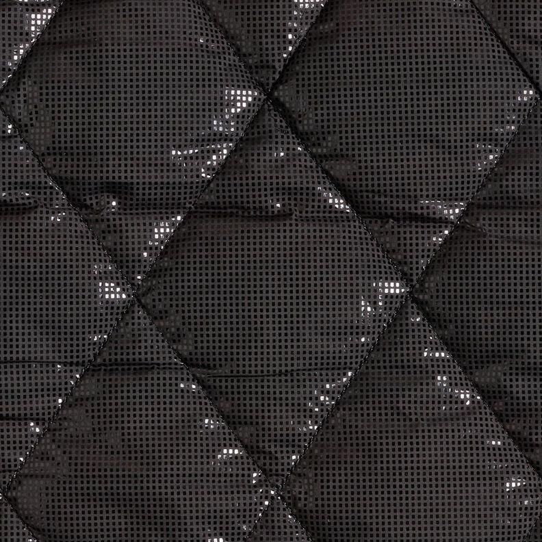 Steppstoff leichter Glanz Rauten – schwarz, image number 1