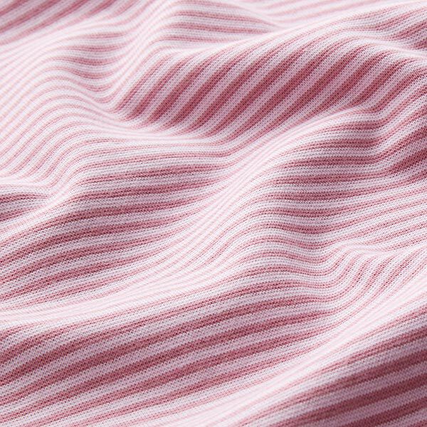 Bündchen Schlauchware schmale Ringel – altrosa/rosa, image number 2