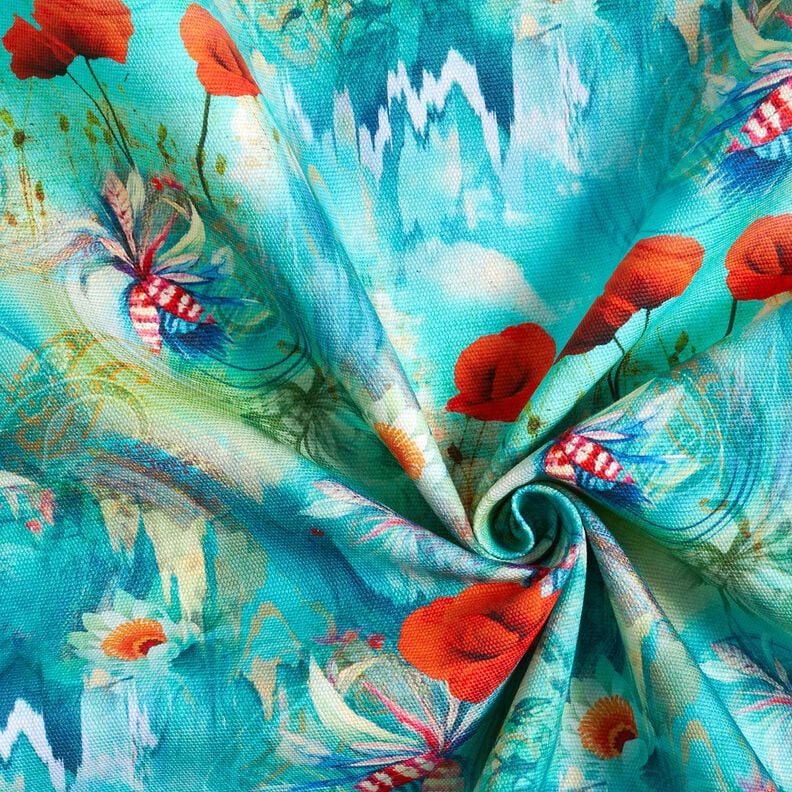 Taschen Panel Canvas farbenfrohe Mohnblumen – schwarzblau/feuerrot,  image number 5