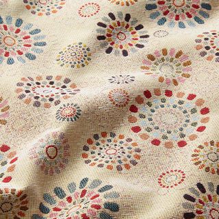 Dekostoff Gobelin Mandalas – hellbeige/rosa, 