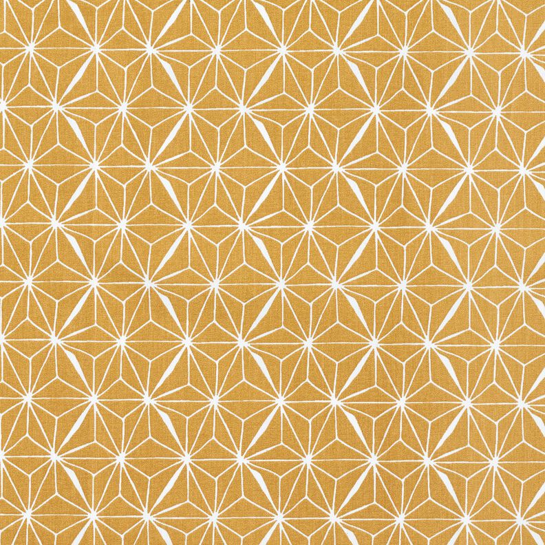 Beschichtete Baumwolle grafische Sterne – senf/weiss,  image number 1
