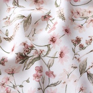 Viskosestoff Feldblumen – weiss, 