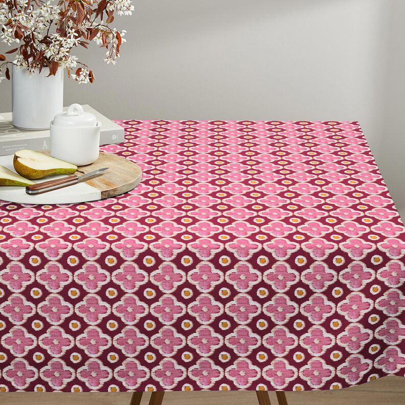 Dekostoff Canvas Stickerei-Look – bordeauxrot/pink,  image number 7