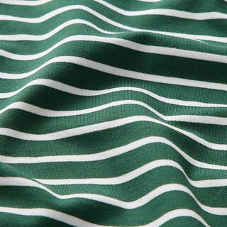 GOTS Baumwolljersey Streifen | Albstoffe – dunkelgrün/weiss, 