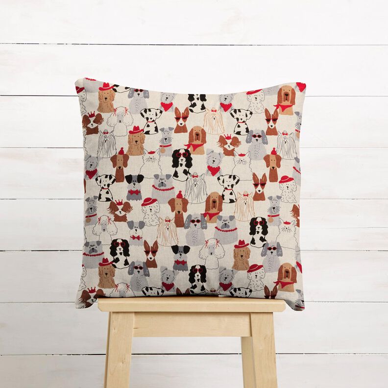 Dekostoff Halbpanama elegante Hunde – natur/grau,  image number 9