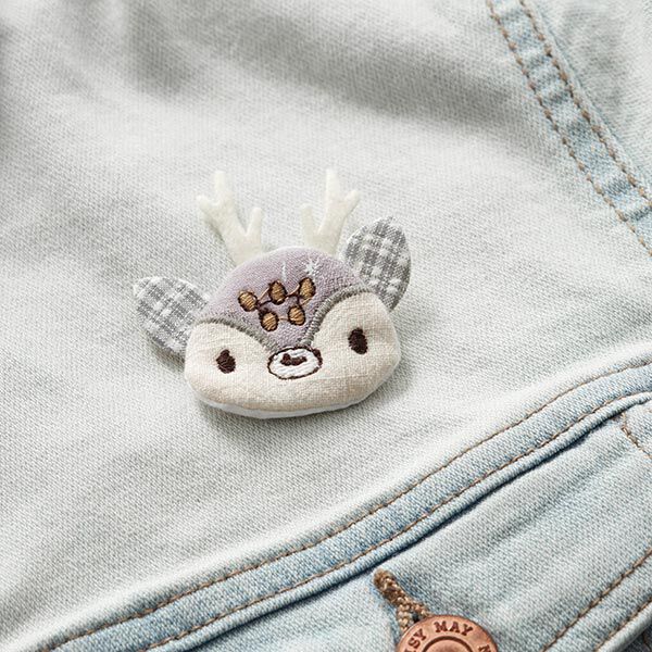 Applikation Reh – grau/beige