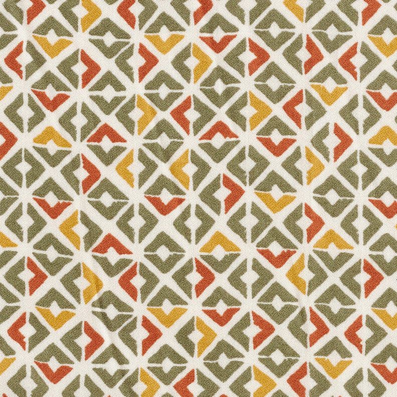 Viskosecrêpe Retro Rauten – beige/khaki,  image number 1