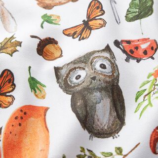Dekostoff Halbpanama gemalte Waldtiere – natur, 