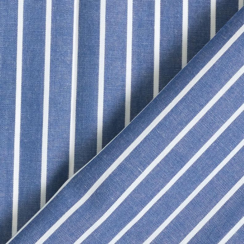 Baumwollstoff Streifen – jeansblau/weiss, image number 4