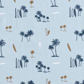 Baumwolljersey Hawaii Feeling – silberblau, 