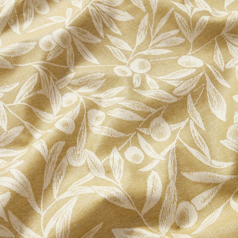Beschichtete Baumwolle Jacquard beschichtet Oliven – gelboliv/hellbeige,  image number 2