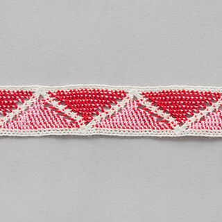 Baumwollband Ibiza [ 22 mm ] – wollweiss/rosa, 