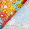 Baumwollstoff Cretonne große Retroblumen – türkis/sonnengelb,  thumbnail number 4
