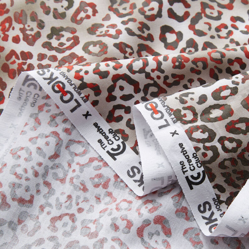 GOTS Baumwollpopeline Leomuster | TCC x LOOKS by Wolfgang Joop – karminrot/helltaupe,  image number 4