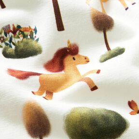 Baumwolljersey Einhorn-Märchenwelt Digitaldruck – elfenbein, 