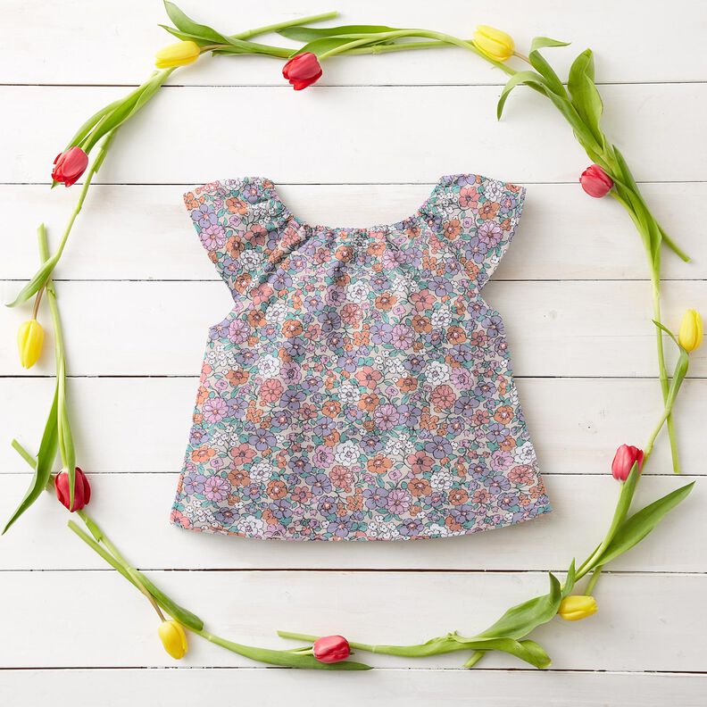 GOTS Baumwollpopeline Blumenwiese | Poppy Fabrics – natur,  image number 7