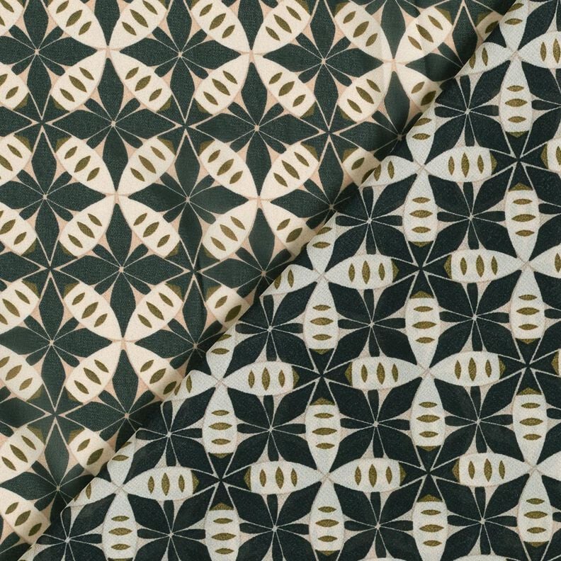 Chiffon Kreise und Rauten – schwarz/wollweiss,  image number 4
