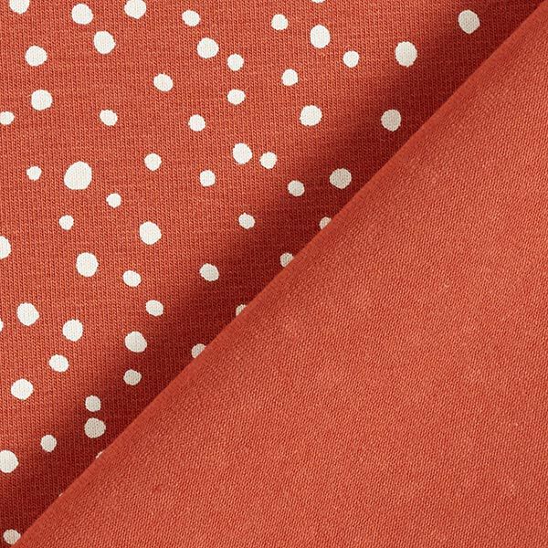 Baumwolljersey unregelmäßige Punkte – terracotta | Reststück 50cm