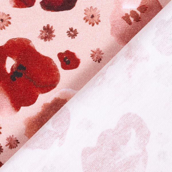GOTS Baumwolljersey Aquarell Mohnblumen & Margeriten – altrosa, image number 4