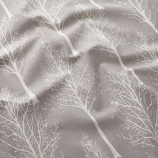 Dekostoff Halbpanama Baum-Silhouette – taupe/natur, 
