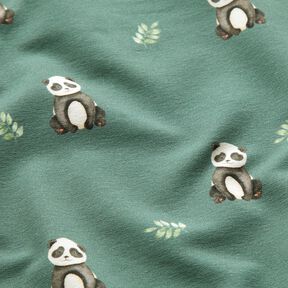 GOTS French Terry Sommersweat Panda Digitaldruck – schilf, 