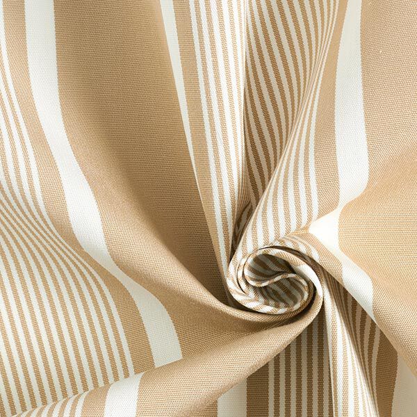Outdoorstoff Canvas Streifenmix – beige/weiss, image number 4
