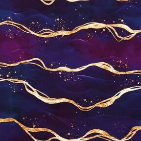 Baumwolljersey Dreamy Marble | Glitzerpüppi  – rotlila/altgold, 
