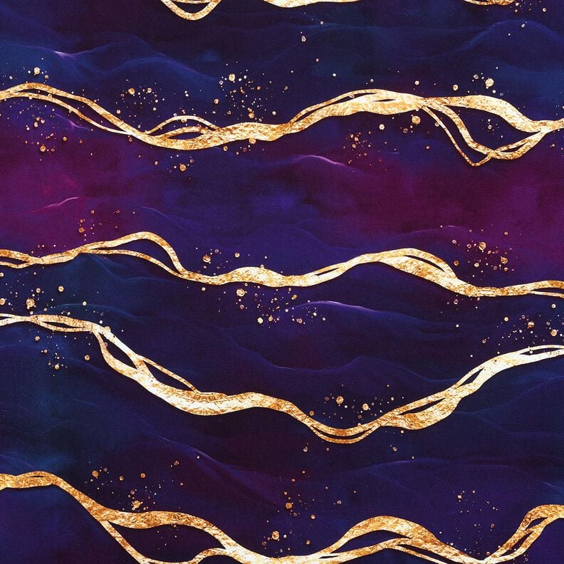 Baumwolljersey Dreamy Marble | Glitzerpüppi  – rotlila/altgold,  image number 1
