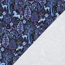 French Terry Sommersweat Märchenwald Digitaldruck | Poppy Fabrics – schwarzblau/rotlila,  thumbnail number 4