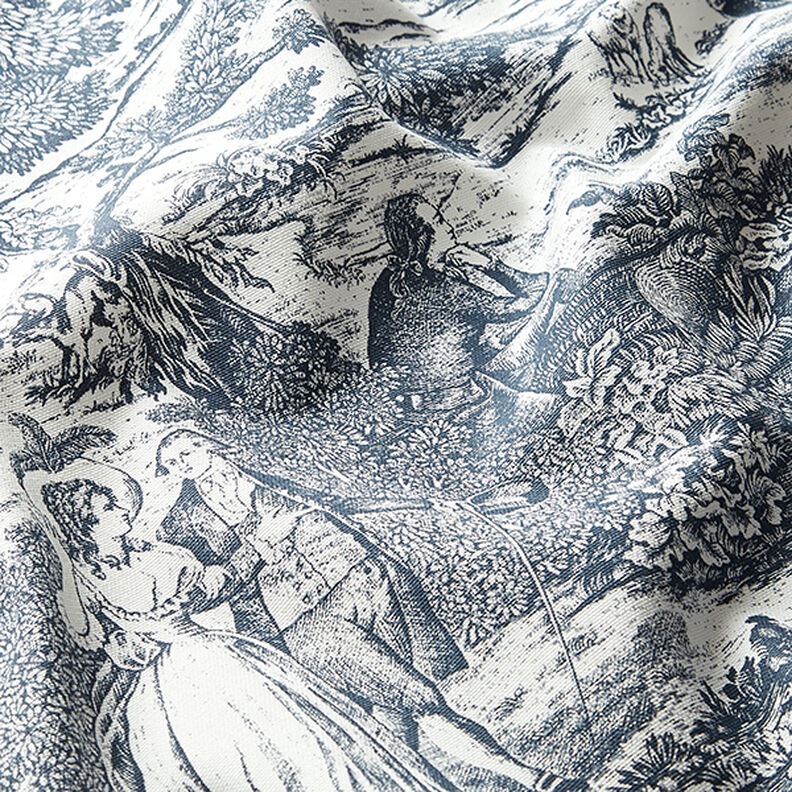 Dekostoff Halbpanama Toile de Jour – marineblau/wollweiss,  image number 2