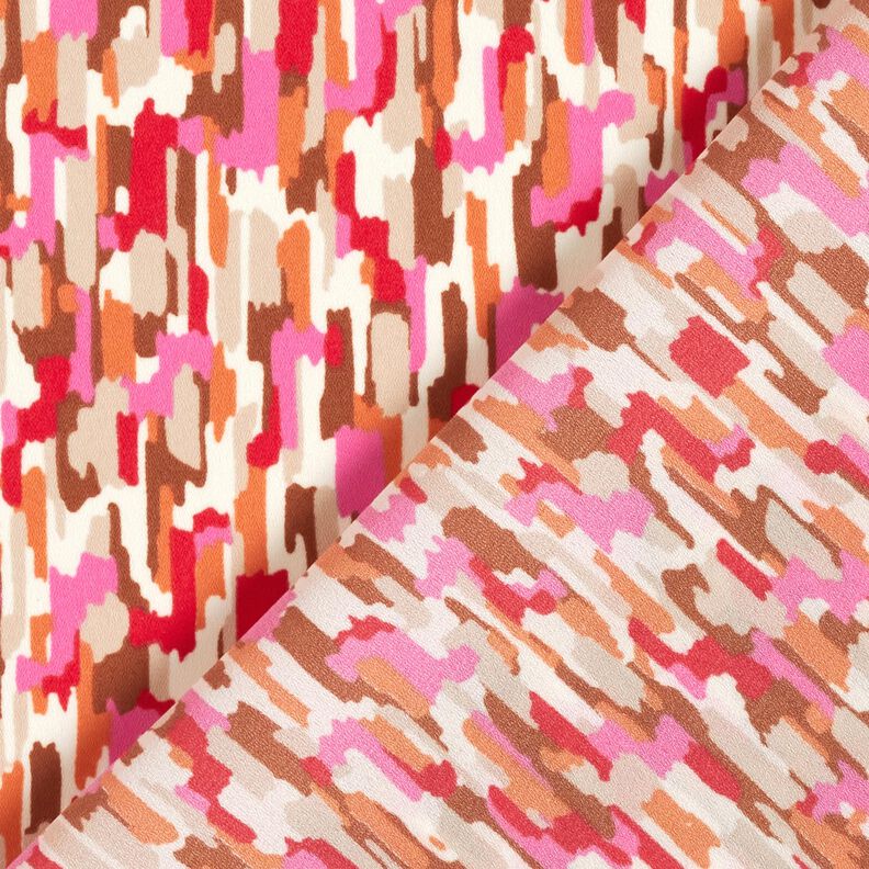 Crêpe Gewebe Pinselstriche – pink/dunkelbeige,  image number 4