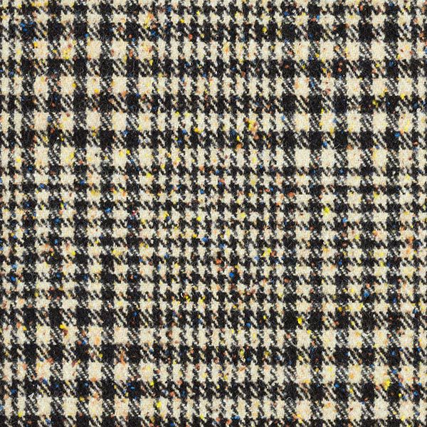 Angerauter Wollmix Hahnentritt & Farbsprenkel – schwarz/hellbeige, image number 1