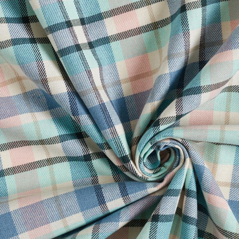 Baumwoll-Mix Köper kariert – brilliantblau/hellrosa,  image number 3