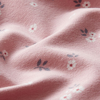 Baumwolljersey verstreute Blümchen – rosa, 