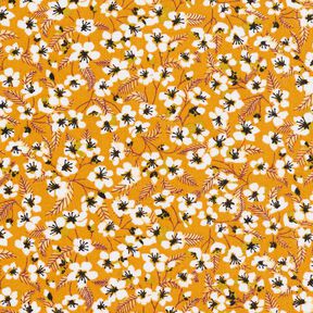 Beschichtete Baumwolle Blütenflor – currygelb/weiss, 