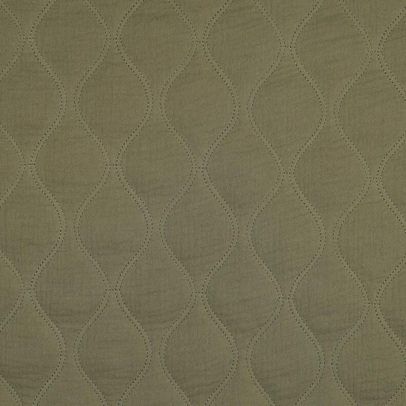 Steppstoff Musselin Wellen – hellkhaki,  image number 1