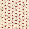 Beschichtete Baumwolle Herzen – hellbeige/rot,  thumbnail number 1
