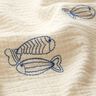 Musselin/ Doppel-Krinkel Gewebe gestickte Fische | Poppy Fabrics – wollweiss/königsblau,  thumbnail number 6