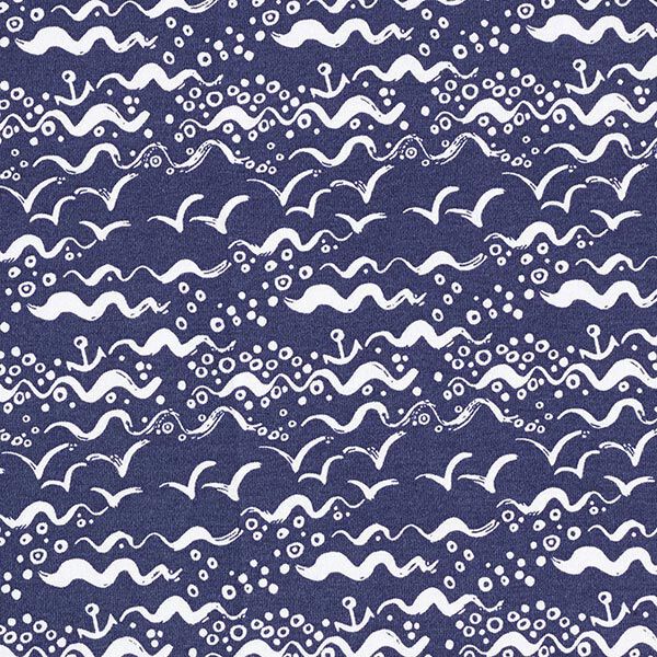 Baumwolljersey Wellengang | STENZO – marineblau/weiss, image number 1