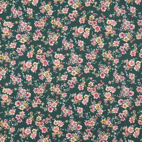 Beschichtete Baumwolle romantische Blumen – dunkelgrün, 