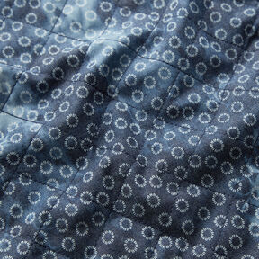 Steppstoff Chambray Blume gebatikt – jeansblau, 