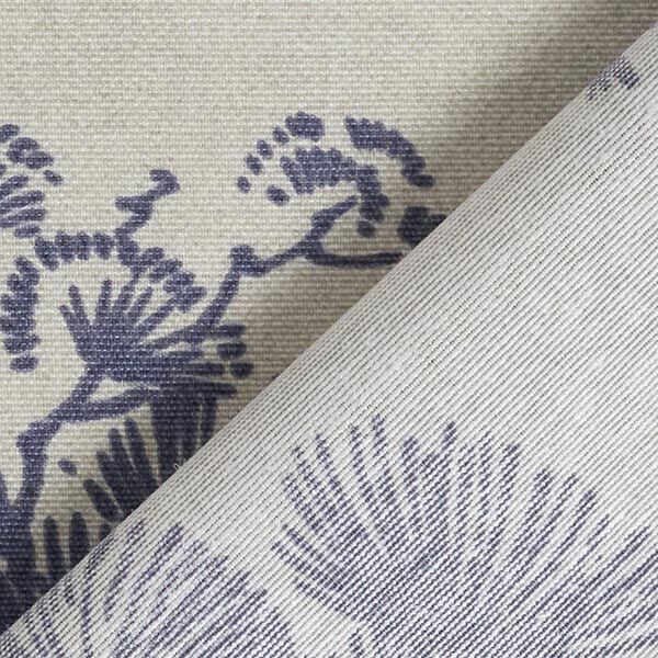 Dekostoff Canvas chinesischer Kranich – sand/jeansblau, image number 4