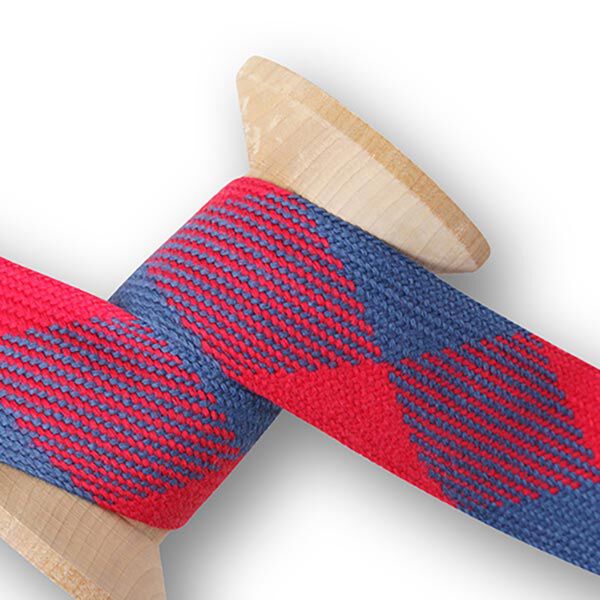 GOTS Bio Flechtkordel TWIST ME Flat [24 mm] | Albstoffe – signalrot/marineblau,  image number 2