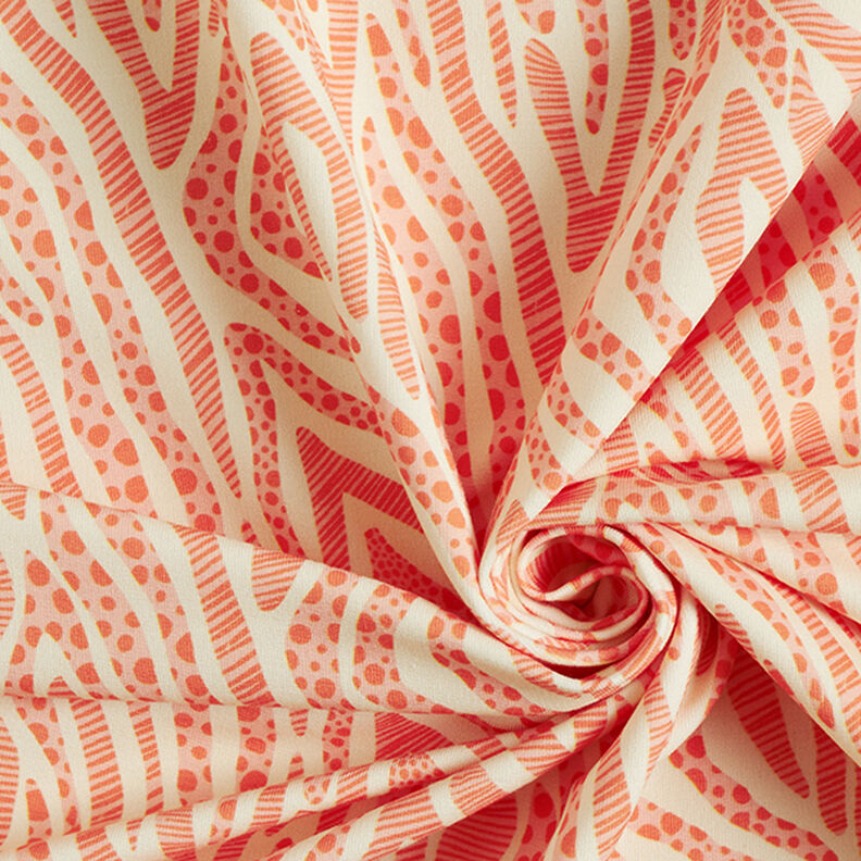 GOTS French Terry Sommersweat Zebra | Tula – hellbeige/orange,  image number 3