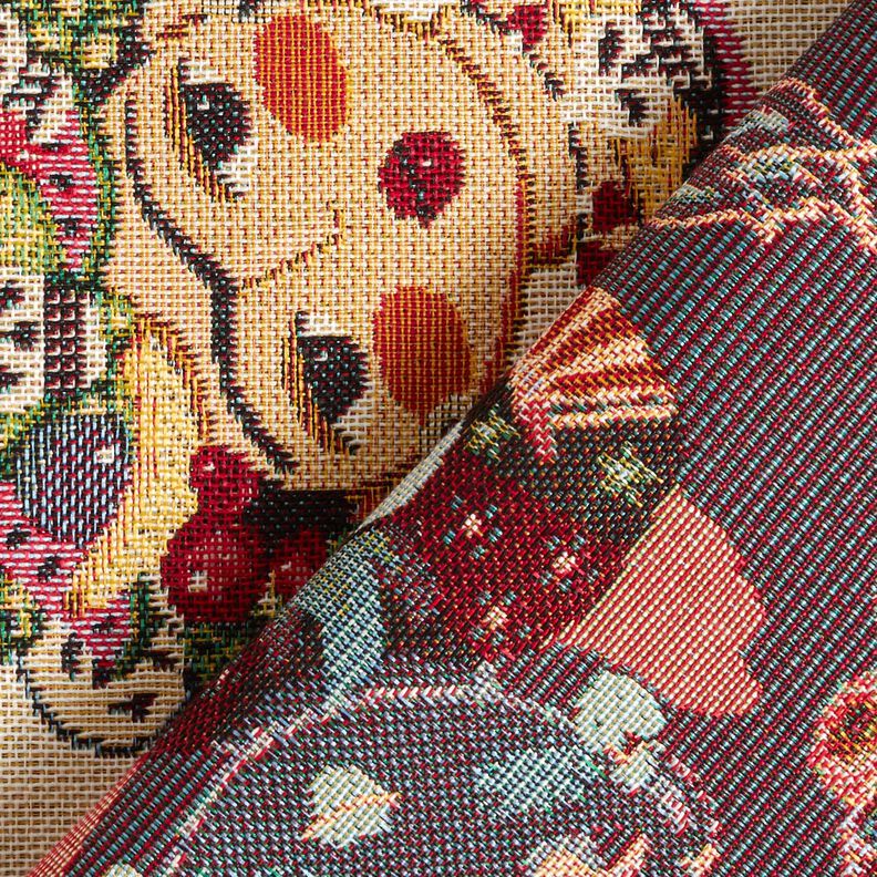 Dekostoff Gobelin K&uuml;nstlerinnen &ndash; hellbeige/rot,  image number 4