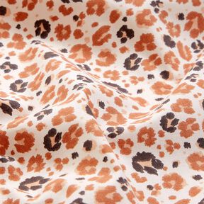 Baumwollstoff Cretonne große Leo-Tupfen – kupfer/hellbeige, 