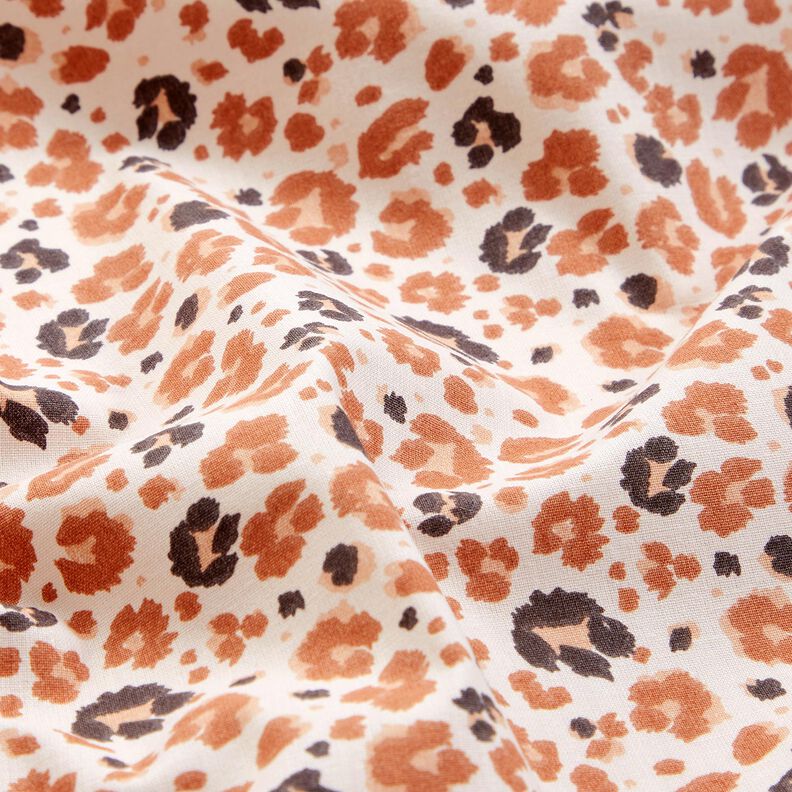 Baumwollstoff Cretonne große Leo-Tupfen – kupfer/hellbeige, image number 2