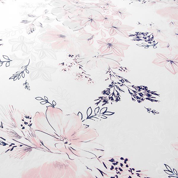 Seiden-Viskose-Satin große Blumensträuße – weiss, image number 7